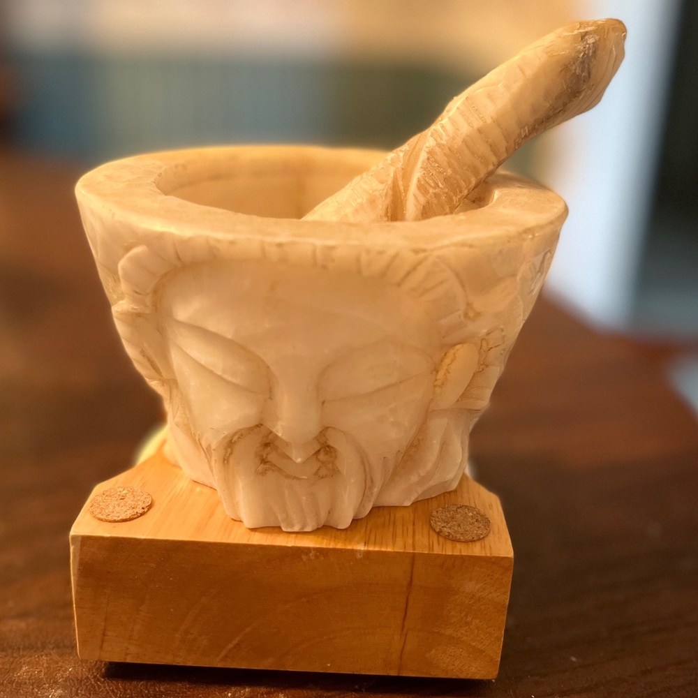 Vintage Heavy Marble Mortar & Pestle.
